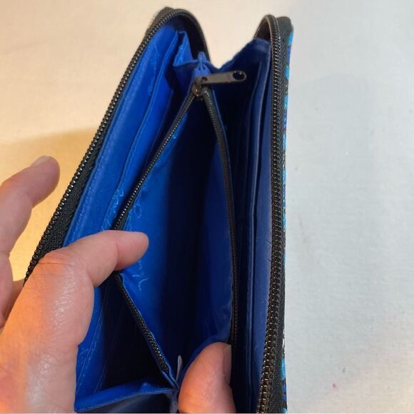 Vera Bradley Leather Blue Bayou All in One Wallet Zipper - Picture 6 of 11